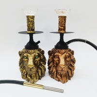 Chicha Lion Shisha créative en résine lumineuse avec lumière LED, style américain, décoration d'intérieur et cadeaux d'affaires