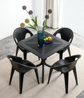 XY Meilleure table à manger d'extérieur carrée en plastique moderne avec structure démontable pour la maison, l'hôtel, le salon et le parc