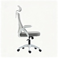 Chaise de bureau moderne ergonomique à dossier haut en maille avec soutien lombaire réglable et accoudoirs pivotants pour la maison, l'école et la chambre