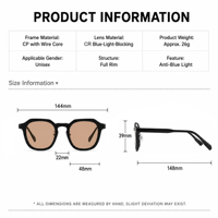 Lunettes de protection unisexe Sunray avec taux de filtration de 80%-100%, monture en ébène Wellington TR90, verres CR39 sépia, pour écran, anti-reflet, pour travail intensif