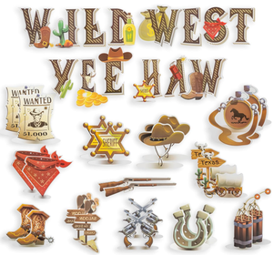 Guirlandes, drapeaux, spirales en feuille métallisée, centres de table, décorations, nappes pour fête d'anniversaire sur le thème du Far West, avec <span class=keywords><strong>cactus</strong></span> - Product Image 3