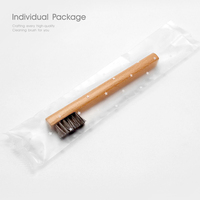 Brosse de nettoyage pour chaussures en poils de cheval et laine, manche en bois de hêtre, 15 cm et 20 cm, emballée individuellement