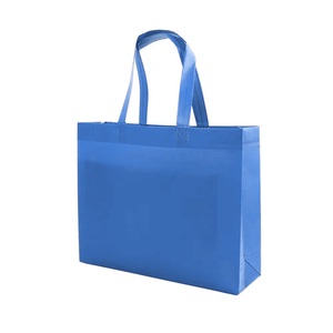 Blue Nonwoven Reusable Shopping Tote <b>Bag</b> with Hand Length Handles for Business and Retail Use - Product Image 1
