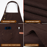 Tablier de cuisine en coton réutilisable de haute qualité, lavable et durable, style européen avec 2 poches pour chef, serveur, coiffeur