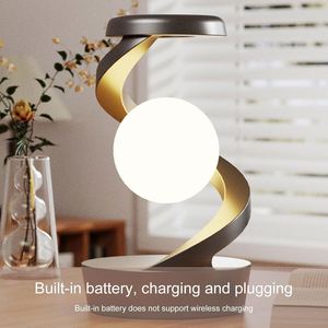 Lámpara de Mesa Inalámbrica con Suspensión Giratoria, Lámpara de Noche Moderna Blanca, Lámpara de Mesa RGB con Luz Ambiental - Product Image 5