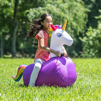 Animaux gonflables à sauter Licorne Course avec couverture Jouet de jeu à chevaucher pour enfants