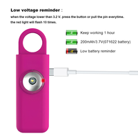 Alarme de sécurité personnelle rechargeable 140db porte-clés alerte de viol de sécurité d'urgence pour les alarmes personnelles d'autodéfense des filles