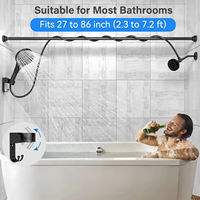 Robinet thermostatique américain en acier inoxydable, kit de douche 3 fonctions, fixation murale dissimulée, double pommeau de douche, support de douchette