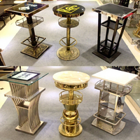 Tabouret/Repose-pieds haut en fer forgé noir, Table de bar carrée/ronde lumineuse KTV, Commerciale pour discothèques et lieux de slow-dance
