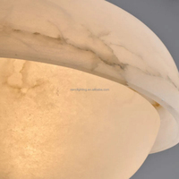 Lampe suspendue en chaîne de laiton en albâtre de forme minimaliste en forme de dôme pour villa salon Luminaires suspendus LED de haute qualité