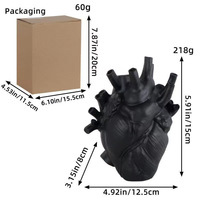 Vase en résine céramique coeur créatif transfrontalier Halloween ornements noir et blanc pour salon décorations de bureau à la maison