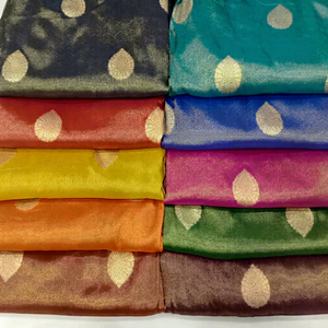 Petal Zari Brocade Fabric | Dyeable Nylon Jacquard Fabric | Lightweight Ethnic Brocade Fabric for Fashion Applications - Product Image 1