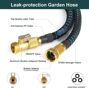 Tuyau d'arrosage de jardin flexible et extensible haute pression de 15 m (50 pieds) de haute qualité avec poignée confortable, norme CNS pour la maison - Product Image 2