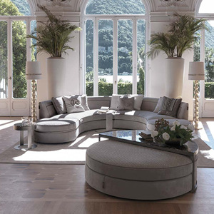 Canapé modulaire incurvé de luxe pour salon Canapé rond Combinaison Changement <span class=keywords><strong>d</strong></span>'<span class=keywords><strong>angle</strong></span> Canapé en tissu à carreaux diamantés - Product Image 4