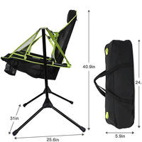 Chaise pliable d'extérieur chaise de plage balançoire de jardin avec oreiller pour camping pêche chaise portable ultralégère