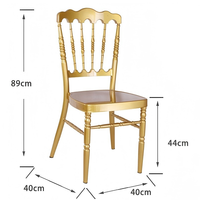 Chaise de banquet Napoléon empilable en résine dorée, style classique moderne, durable, pour hôtel, extérieur, ferme, usage commercial, vente en gros