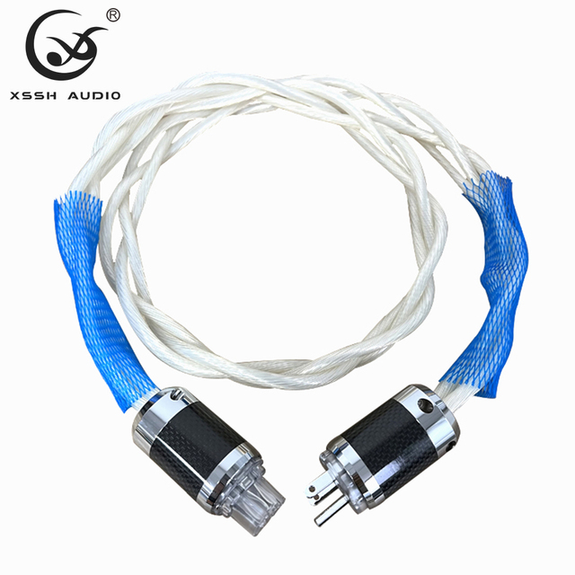 YIVO XSSH Audiophile HIFI Extension AC Power Cable Silver Plated OCC OD24mm US/EU OEM ODM for Amplifier Home Theater Wholesale