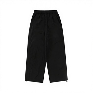Pantalones Casuales MIXED EMOTION Estilo Americano High Street con Pedrería y Letras Bordadas, Cierre con Cordón en la Cintura, Corte Holgado y Recto - Product Image 2