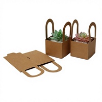 Vente en gros de mini-pots carrés recyclables pour plantes, boîte personnalisée imprimée, boîte en papier kraft écologique pour plantes succulentes, pour pépinières et fleuristes
