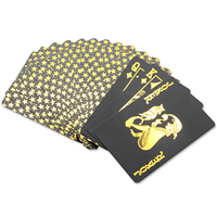 Cartes de poker personnalisées en PVC plastique imperméable de qualité supérieure, feuille d'or 24 carats, cartes de jeu en or 999,9 personnalisées