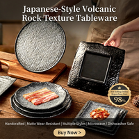 Assiette carrée en mélamine noire de style japonais, plat de service, vaisselle de restauration
