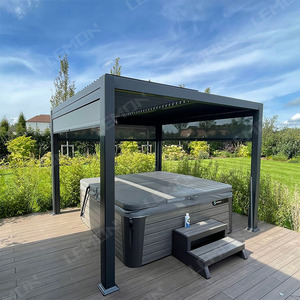 Pérgola Retráctil Motorizada de <span class=keywords><strong>Aluminio</strong></span> para Jardín, Pérgola Eléctrica de 5x4, Arcos de Exterior con Persianas, Gazebo, <span class=keywords><strong>Precio</strong></span> de Pérgola de <span class=keywords><strong>Aluminio</strong></span> Bioclimática - Product Image 4