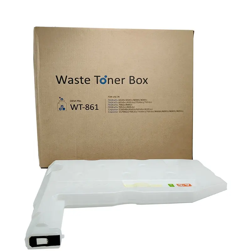 Scatola di Toner per rifiuti Kyocera compatibile WT-861 TA6500i/6501i/8000i/8001i/6550ci/7002/7052ci, la migliore polvere di Toner giapponese vuota