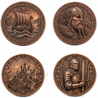 Pièce de monnaie personnalisée en cuivre pur 999, 1 oz, à relief élevé, représentant un animal sauvage (Élan, Lys)
