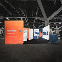 20x10ft Trade Show Light Box Système de stand d'exposition avec compteur d'affichage rétro-éclairé et EXPO SEG Fabric Lightbox Exhibit Stand