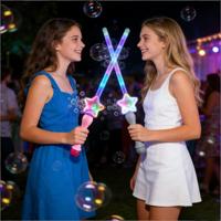 Épée à bulles LED néon amusante de 27,5 pouces avec bulles automatiques, jouet pour enfants de 8 à 13 ans - Thème romantique, décoration de fête d'anniversaire en plein air