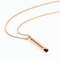 Vente chaude Méditation Soulagement Anxiété Stress Respiration Sifflet Pendentif Collier En Acier Inoxydable Bijoux Pour Femmes Et Hommes