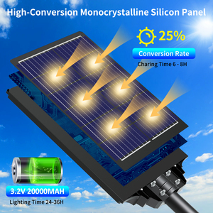 Solar 1080LED Radar Hareket Sensörü IP65 Dereceli LED Sokak Lambaları Parlaklık Kısılabilir Enerji Tasarruflu Yol Lambası <span class=keywords><strong>3</strong></span> Yıl Garanti - Product Image 3
