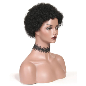 Perruque courte bouclée en cheveux humains, style <span class=keywords><strong>pixie</strong></span>, brésilienne, vierge, afro crépue - Product Image 3