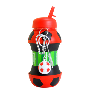 Nueva Botella de Agua de Silicona Roja y Negra Personalizada, Libre de BPA, para Niños - Product Image 3