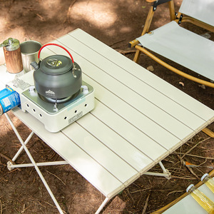 Table pliante d'extérieur Zaniko en alliage d'aluminium, rectangulaire moyenne, portable, pour camping, pique-nique, plage - Product Image 1