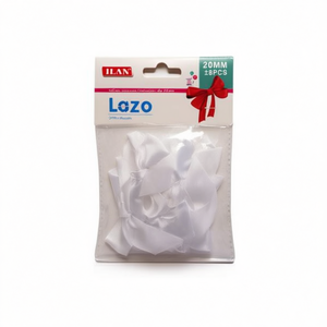 Fiocco in nastro bianco Ilan Lazo da 20 mm per artigianato e decorazioni - Product Image 1