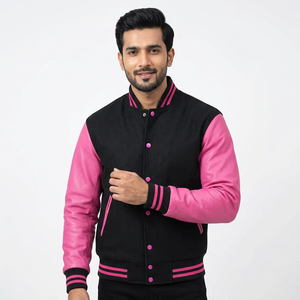 Classic Wear Varsity Jackets Breathable Crew Neck Collar Customized Logo Printing Full Sleeves College Baseball Jacket For <b>Men</b> - Product Image 1