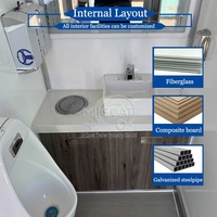 Toilettes portables fermées avec lavabo intégré, toilettes mobiles à 2 postes pour jardin, fabricant et fournisseur