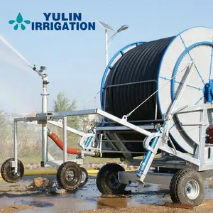 Gulungan selang pertanian 2024 mesin irigasi/sistem irigasi sprinkler pistol hujan untuk pertanian