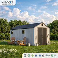 Abri de jardin Kenda APEX 8x16, rangement extérieur robuste avec porte verrouillable pour outils de jardin et fournitures de jardinage