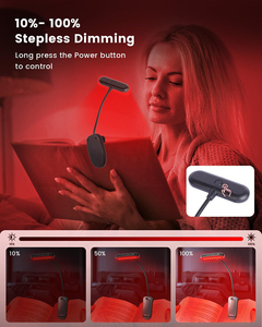 Lampe de lecture portable à lumière rouge 670nm, à clipser sur <span class=keywords><strong>un</strong></span> livre, lampe LED sans lumière bleue, protection des yeux, flexible, rechargeable par USB, lampe de lecture pour livre - Product Image 4