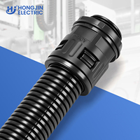Connecteur rapide pour conduit ondulé en nylon PA66 HONGJIN AD10-M12*1.5 PG/M/G, raccord droit mâle fileté, presse-étoupe IP69 4-8mm CE