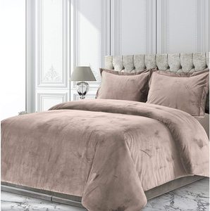 Bán Sỉ Bộ Vỏ Chăn Ấm Áp Mùa Đông Sang Trọng Bộ Chăn Lông Nhung Màu Trơn Ngoại Cỡ - Product Image 3