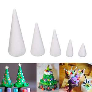 5 pezzi coni in schiuma artigianale Polyfoam per bambini Festival albero di natale progetto per bambini - Product Image 4