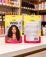 Sacs d'emballage personnalisés en plastique mat transparent à fermeture éclair pour extensions de cheveux, avec logo personnalisé, pour perruques et mèches de cheveux