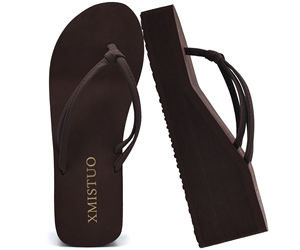 Sandales compensées épaisses pour femmes pour l'été 2025, EVA augmentant la <span class=keywords><strong>taille</strong></span>, antidérapantes, anti-odeurs, sandales tongs populaires - Product Image 2