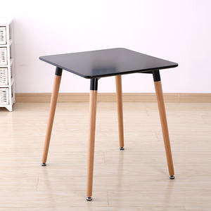 Mesa de Comedor Cuadrada de Estilo Nórdico, Patas de Madera Maciza Blanca, Estable, para Sala de Estar, Uso Doméstico - Product Image 2