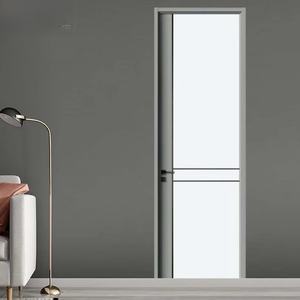 Porte intérieure à battant silencieuse moderne, fabrication directe d'usine, bois massif composite avec finition polymère pour chambre à coucher ou pièce très étroite - Product Image 1