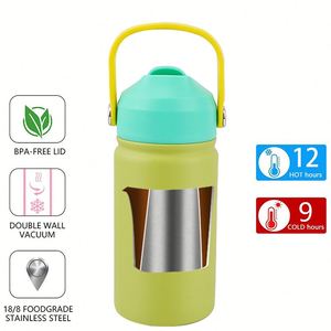 Gobelet isotherme personnalisé en acier inoxydable à double paroi de 16 oz avec base en silicone au design moderne pour la rentrée scolaire des enfants - Product Image 3