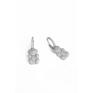 Orecchini in argento con orsacchiotto lapidato - Product Image 4